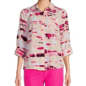 Women's Pink Abstract Blouse
